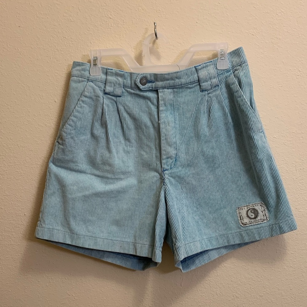Vintage turquoise/aqua blue corduroy shorts